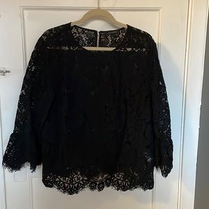 Banana Republic lace blouse with bell sleeves